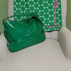 BODEN Unique Kelly Green Patent Leather Shoulder/Travel Bag